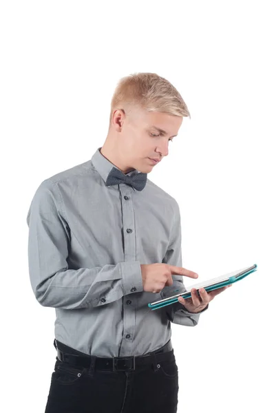 Hombre con tableta en sus manos —  Fotos de Stock