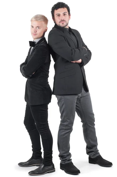Two young men in jackets — Stock Photo, Image