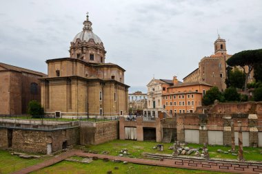 Roma, Italya-Aprill 21, 2019: Capitoline Hills görünümü