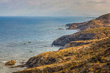 Yukarıdan denize panoramik görünüm, Almeria, Endülüs