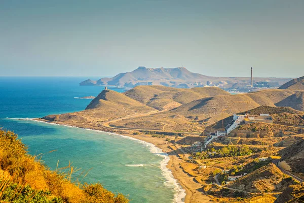 Mountains and blue sea, beautiful view. Almeria, Andalusia — Stock Photo, Image