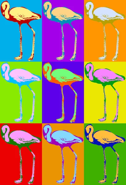 Plakat z flamingo — Zdjęcie stockowe