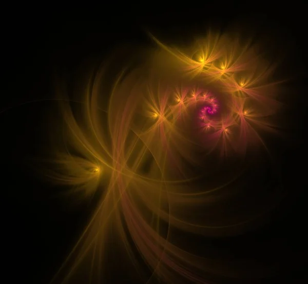 Żółty spiralny obraz fraktalny — Zdjęcie stockowe