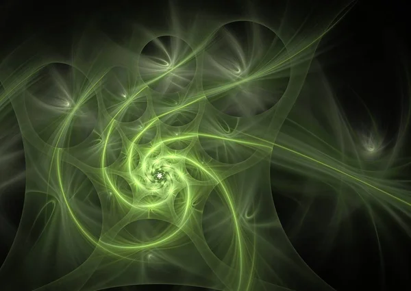 Green spiral fractal picture — Stock Photo, Image