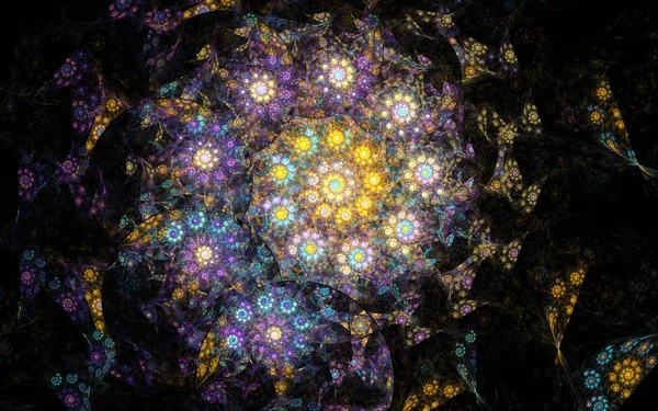 Красивые абстрактные фрактальные цветы и спирали — стоковое фото