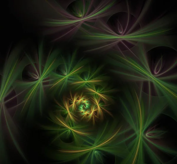 Fiori a spirale verde immagine frattale — Foto Stock