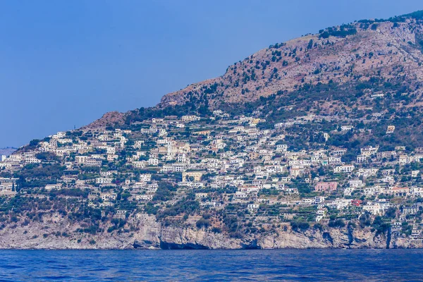 Praiano Πόλη Του Αμάλφι Και Τυρρηνικό Πέλαγος Ιταλία — Φωτογραφία Αρχείου