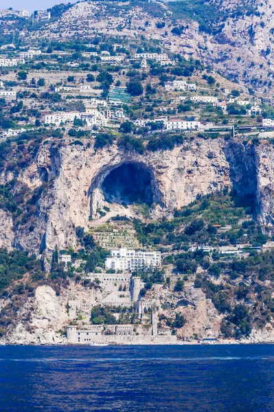 View Conca Dei Marini Village Amalfi Coast Seen Sea Campania — Stock Photo, Image