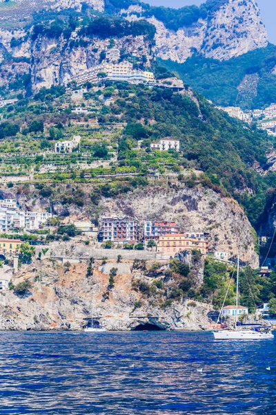 Amalfi Italië Jule 2017 Weergave Van Pastena Dorp Aan Kust — Stockfoto