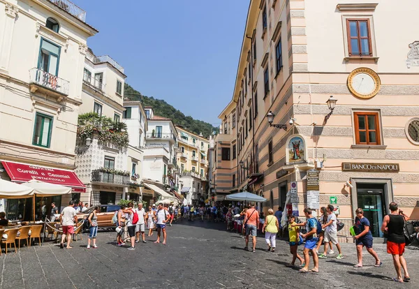 Amalfi Talya Jule 2017 Sokak Sahne Lorenzo Amalfi Ana Alışveriş — Stok fotoğraf