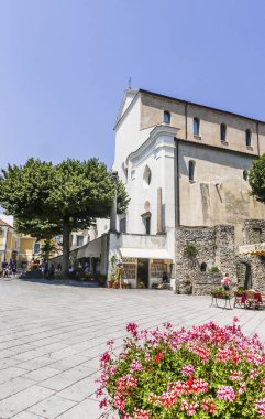 Ravello, İtalya - 20 Temmuz 2017: Katedrali Duomo kilisesi Ravello, Amalfi coast, Akdeniz. Güney İtalya
