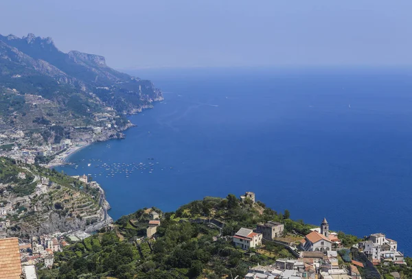 Táj Hegység Tirrén Tenger Ravello Faluban Amalfi Coast Olaszország — Stock Fotó