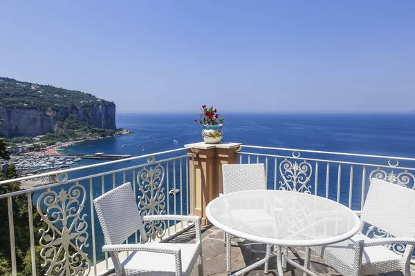 Vista Desde Hotel Hasta Costa Amalfi Cerca Vico Equense Italia —  Fotos de Stock