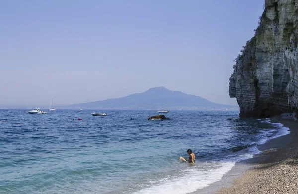 Vico Equense Italien Juli 2017 Der Strand Der Amalfiküste Hintergrund — Stockfoto