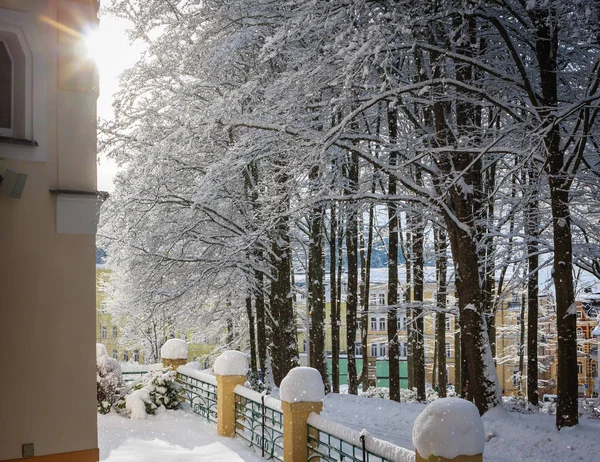 Çek Cumhuriyeti Marianske Lazne Ocak 2018 Ünlü Spa Tesisinin Marianske — Stok fotoğraf