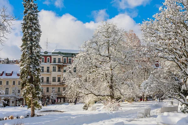 Repubblica Ceca Marianske Lazne Gennaio 2018 Famosa Località Termale Marianske — Foto Stock