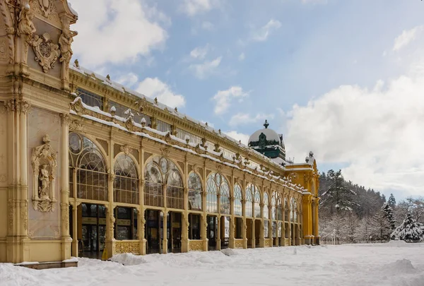 Colonnade Spa Town Marianske Lazne Marienbad República Checa Horario Invierno — Foto de Stock