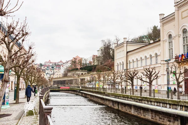 Karlowe Wary Republika Czeska Stycznia 2018 Hotel Lazne Iii Kolumnady — Zdjęcie stockowe