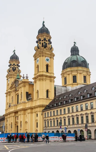 Munich Alemanha Janeiro 2018 Igreja Teatral São Cajetano Theatinerkirche Kajetan — Fotografia de Stock