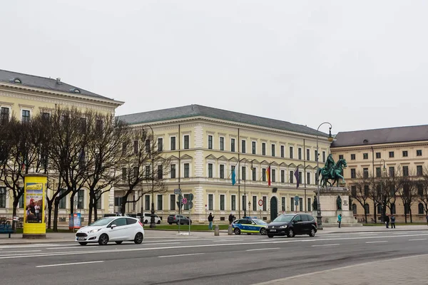Мюнхен Германия Январь 2018 Мюнхен Германия Конная Статуя Людвига Баварского — стоковое фото