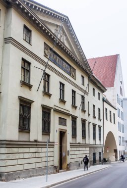 München, Almanya - Ocak, 27 2018: Münih Moneta Regia Portal. Bavyera. Almanya