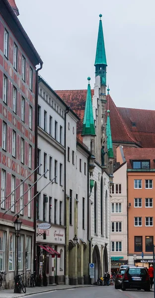 München Tyskland Januari 2018 Sengotisk Arkitektur Gamla Rådhuset Och Talburgtor — Stockfoto