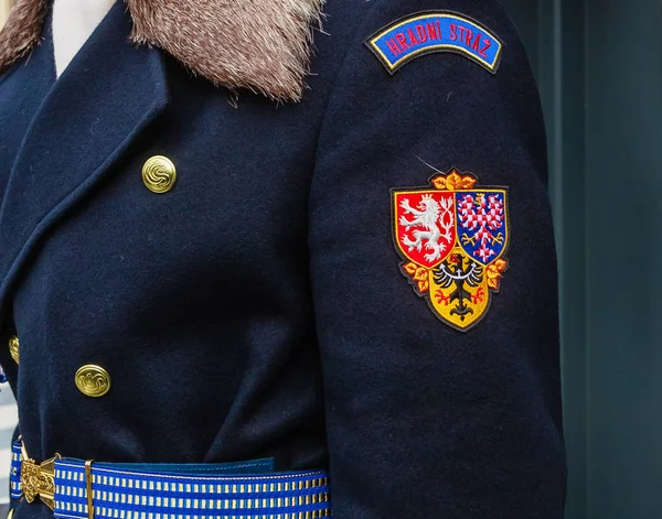 Munich Alemanha Janeiro 2018 Detalhe Uniforme Inverno Soldado Que Protege — Fotografia de Stock