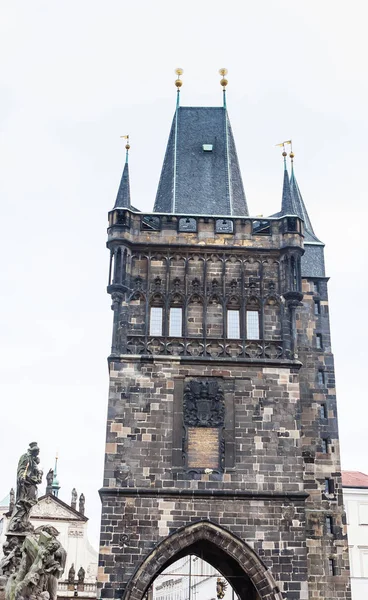 Torre Powder Dos Portões Originais Cidade Cidade Velha Praga República — Fotografia de Stock