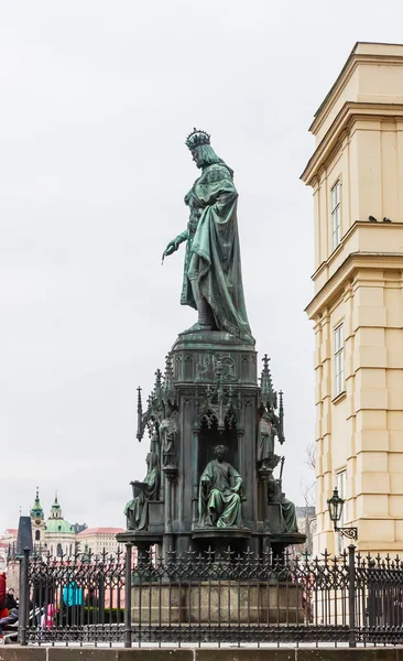 Statue Emperor Charles Holy Roman Emperor King Bohemia Square Crusaders — Stock Photo, Image
