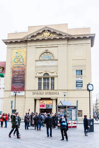Praga Repubblica Ceca Gennaio 2018 Teatro Divadlo Hybernia Praga Aspetto — Foto Stock
