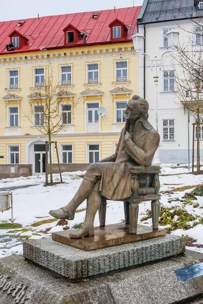 Tsjechische Republiek Marianske Lazne Januari 2018 Johann Wolfgang Goethe Standbeeld — Stockfoto