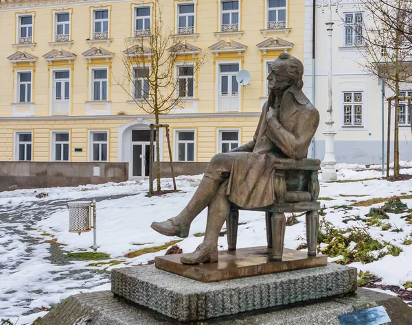 República Checa Marianske Lazne Janeiro 2018 Estátua Johann Wolfgang Goethe — Fotografia de Stock