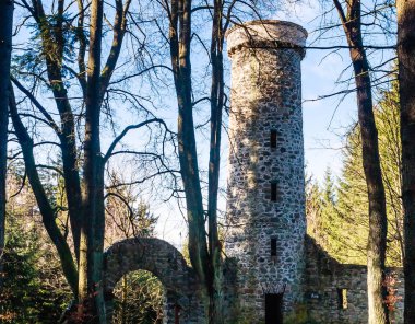 Hamelika lookout tower was built in the shape of a romantic ruin - Marianske Lazne (Marienbad) - Czech Republic clipart