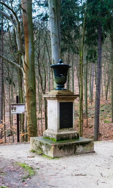 Marianske Lazne Geopark Wallenstein Monument Put 1836 Honor Distinguished Guest — Stock Photo, Image