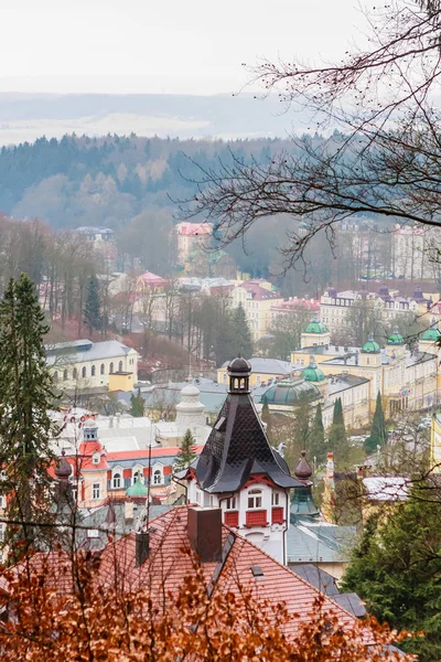 Kilátás Marianske Lazne Spa Marienbad Mescery Szempontból Cseh Köztársaság Karlovy — Stock Fotó
