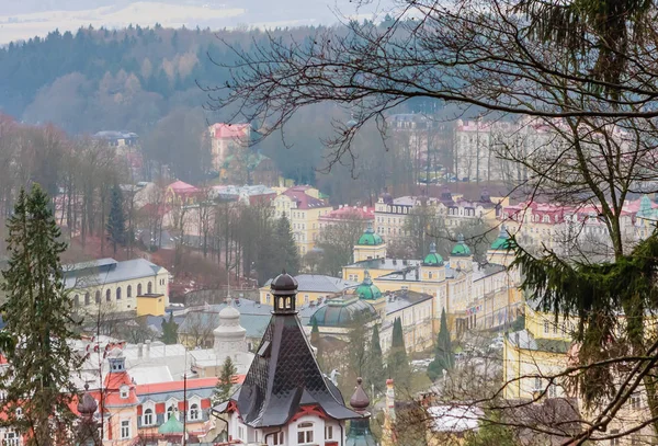 Kilátás Marianske Lazne Spa Marienbad Mescery Szempontból Cseh Köztársaság Karlovy — Stock Fotó