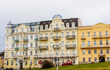 Marianske Lazne, Çek Cumhuriyeti-30 Ocak 2018: küçük Batı Bohemian spa kasabası Marianske Lazne (Marienbad) kış aylarında-Çek Cumhuriyeti 