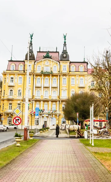 Marianske Lazne Czech Republic January 2018 Grandhotel Pacifik Street Spa — Stock Photo, Image