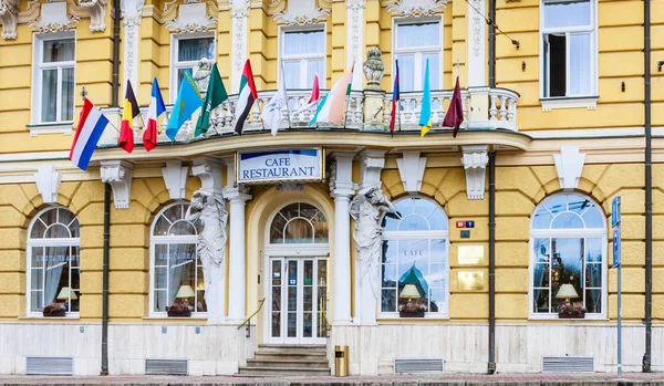 Republika Czeska Mariańskie Łaźnie Stycznia 2018 Fragment Grandhotel Pacifik Centrum — Zdjęcie stockowe