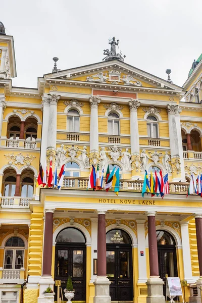 Česká Republika Mariánské Lázně Ledna 2018 Hotel Nové Lázně Součástí — Stock fotografie