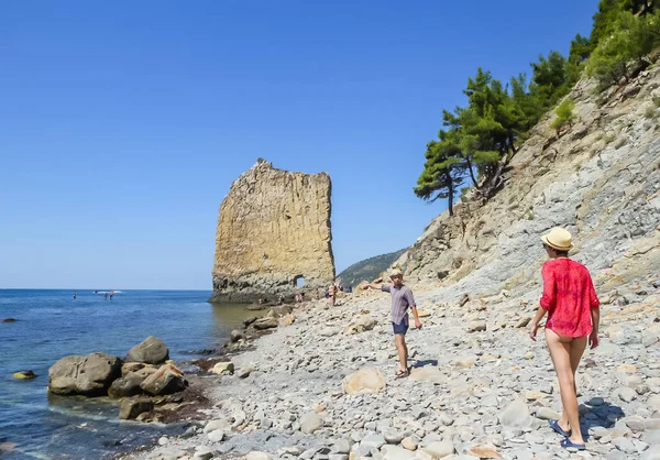 Rússia Território Krasnodar Aldeia Praskoveevka August 2017 Turistas Perto Sail — Fotografia de Stock