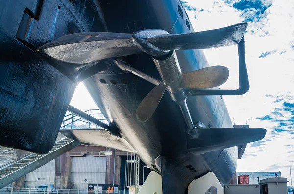 Lorient França Setembro 2017 Fragmento Submarino Exibido Terra Anterior Segunda — Fotografia de Stock