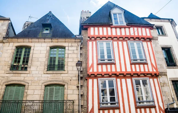 Traditionele Bretonse Architectuur Stad Van Quimper Bestuurlijke Gebied Finistere Bretagne — Stockfoto