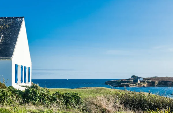 Casa Costa Oceano Atlântico Brittany França — Fotografia de Stock