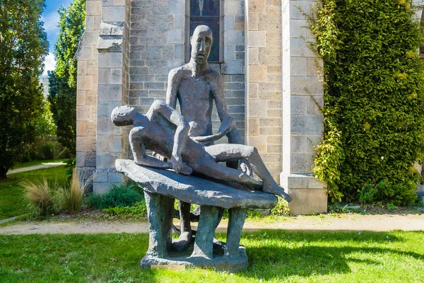 Пон Скорфф Бретань Франция Сентября 2017 Года Скульптуры Пьера Грау — стоковое фото