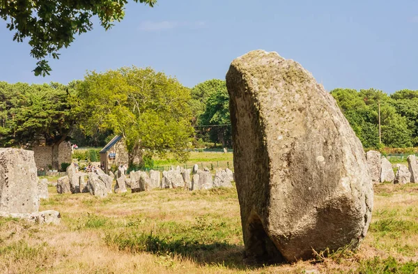 Piękny Widok Stałe Wyrównanie Kamieni Menhirs Carnac Bretania Francja Megalityczne — Zdjęcie stockowe