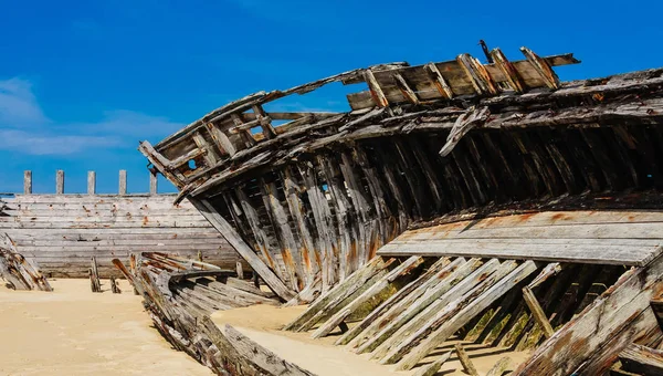 Cemitério Naufrágios Rio Etel Bretanha Magouer Cimetiere Bateaux França — Fotografia de Stock