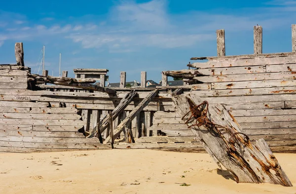 Brittany Deki Etel Nehri Ndeki Gemi Enkazı Mezarlığı Magouer Cimetiere — Stok fotoğraf