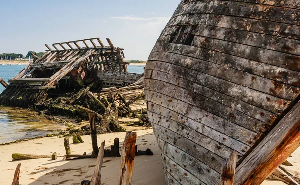 Cemitério Naufrágios Rio Etel Bretanha Magouer Cimetiere Bateaux França — Fotografia de Stock