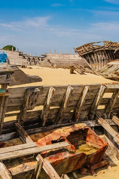 Cemitério Naufrágios Rio Etel Bretanha Magouer Cimetiere Bateaux França — Fotografia de Stock